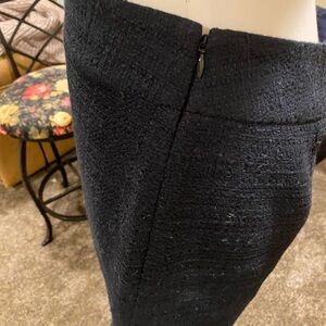 Black Pencil Midi Skirt for Work